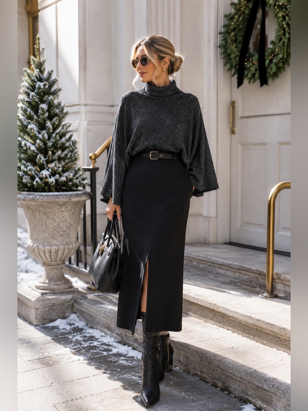 Zara Charcoal Turtleneck Sweater